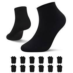 L&K 12 Paar Herren/Damen Sneaker-Socken Uni Farbe Füßlinge schwarz 39/42 2301BL von L&K