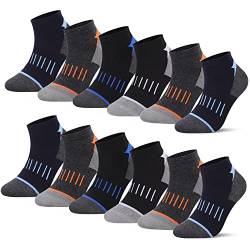 L&K 12 Paar Herren Sneaker Socken Baumwolle Sportsocken atmungsaktiv mehrfarbig 2334 39-42 von L&K