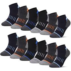 L&K 12 Paar Herren Sneaker Socken Baumwolle Sportsocken atmungsaktiv mehrfarbig 2334 43-46 von L&K