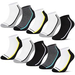 L&K 12 Paar Herren Sneaker Socken Baumwolle Sportsocken atmungsaktiv mehrfarbig 92253 39-42 von L&K