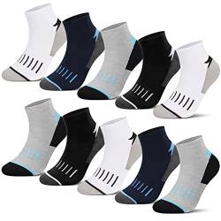 L&K 12 Paar Herren Sneaker Socken Baumwolle Sportsocken atmungsaktiv mehrfarbig 92254-N 39-42 von L&K