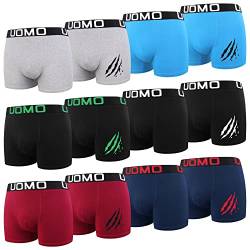 L&K 12er Pack Boxershorts Men Herren Retroshorts Baumwolle klassischen Unifarben Unterhose 1119 BU XXL von L&K