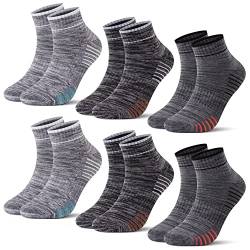 L&K 6 Paar Herren Sneaker Socken Baumwolle Sportsocken Dicke Gepolsterte-Sohle atmungsaktive Laufsocken 2104 43 46 von L&K