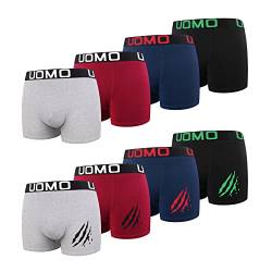 L&K 8er Pack Boxershorts Herren Baumwolle Klassische Unterhosen Männer Unifarben Retroshorts 1117D 4XL von L&K