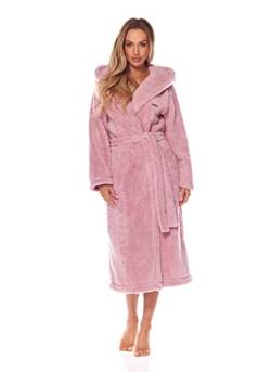 L&L- 2205 Bademantel Damen I Morgenmantel Damen Leicht und Lang I Flauschiger Bademantel Damen mit Bindegürtel Damen Extra Lang Robe 100% Polyester (Balet,S) von L&L