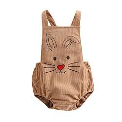 Baby Mädchen Ostern Outfits Baby Kleidung Niedlich Hasen Stil Babykleidung Strampler Body mit Hasen Druck Stirnband Set Bodysuit Mein erster Ostern Baby Geschenk (Hasenkopf Cord, 6-12 Monate) von L&ieserram