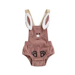 Baby Mädchen Ostern Outfits Baby Kleidung Niedlich Hasen Stil Babykleidung Strampler Body mit Hasen Druck Stirnband Set Bodysuit Mein erster Ostern Baby Geschenk (Pink Hasen Cord, 0-3 Monate) von L&ieserram