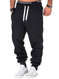 L.A.B 1928 Herren Jogginghose Trainingshose Sporthose Fitness Jogg Japan Kosmo Style Hose LAB-7004 (5XL, Anthrazit/Weiß) von L.A.B 1928