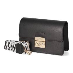L.CREDI Damen-Flap-Bag Kiara Tornistertasche Handtasche mit Zierschloss 22x8x15 von L.CREDI
