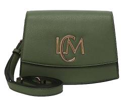 L.CREDI Damen-Flap-Bag LAURETTA Umhängetasche mit großem LCM Emblem 21x16x10 (moss) von L.CREDI
