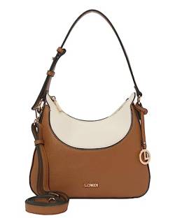 L.CREDI Hobo-Bag LILIEN Damen-Umhängetasche Colorblock 27x9x22 (cognac) von L.CREDI