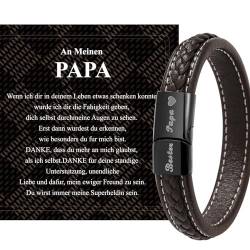 Vatertagsgeschenk Geschenke für Papa Armband Papa Gravur “Bester Papa” Personalisierte Lederarmband Weihnachtsgeschenke Geburtstagsgeschenk für Papa Bester Papa Geschenke… von L.Karden