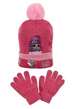 L.O.L. Surprise! Kinder Mädchen Winter-Set Mütze + Handschuhe Bommel (54) von L.O.L. Surprise!