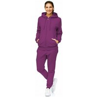 L.gonline Freizeitanzug Damen Jogginganzug, Freizeitanzug, Hausanzug 586 (Kapuzenjacke mit Reißverschluss, Hose, 2-tlg), Fitness Freizeit Casual von L.gonline