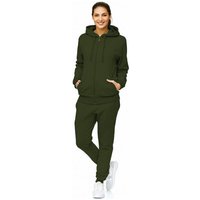 L.gonline Freizeitanzug Damen Jogginganzug, Freizeitanzug, Hausanzug 586 (Kapuzenjacke mit Reißverschluss, Hose, 2-tlg), Fitness Freizeit Casual von L.gonline