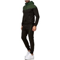 L.gonline Freizeitanzug Herren Jogging-ANZUG, Freizeitanzug, Sporthose und Kapuzenjacke, (Kapuzenjacke mit Reißverschluss, Hose, 2-tlg), Fitness Freizeit Casual von L.gonline