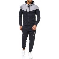 L.gonline Freizeitanzug Herren Jogging-ANZUG, Freizeitanzug, Sporthose und Kapuzenjacke, (Kapuzenjacke mit Reißverschluss, Hose, 2-tlg), Fitness Freizeit Casual von L.gonline