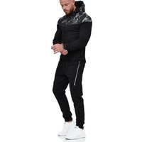 L.gonline Freizeitanzug Herren Jogging-ANZUG, Freizeitanzug, Sporthose und Kapuzenjacke, (Kapuzenjacke mit Reißverschluss, Hose, 2-tlg), Fitness Freizeit Casual von L.gonline