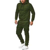 L.gonline Freizeitanzug Herren Jogginganzug, Freizeitanzug, Hausanzug 586 (Kapuzenjacke mit Reißverschluss, Hose, 2-tlg), Fitness Freizeit Casual von L.gonline