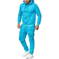 L.gonline Freizeitanzug Herren Jogginganzug, Freizeitanzug, Hausanzug 586 (Kapuzenjacke mit Reißverschluss, Hose, 2-tlg), Fitness Freizeit Casual von L.gonline