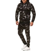 L.gonline Freizeitanzug Herren Jogginganzug, Freizeitanzug, Hausanzug 586 (Kapuzenjacke mit Reißverschluss, Hose, 2-tlg), Fitness Freizeit Casual von L.gonline