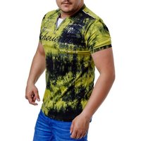 L.gonline Kurzarmshirt Herren T-Shirt mit Knopfleiste, Kurzarm mit gestickten Details, (Shirt Kurzarmshirt Tee, 1-tlg) Fitness Freizeit Casual von L.gonline