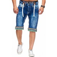 L.gonline Sweatshorts Herren Jeans Shorts, Kurze Hose, Bermuda, Dicke Naht, L-2020 (Shorts, kurze Jeans, kurze Hose, 1-tlg) mit dicker farbiger Naht von L.gonline