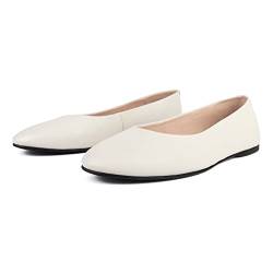 L37 HANDMADE SHOES Damen Ballerinas I Naturleder I Lederfutter I Handgefertigte Schuhe I Bequem und Elegant I Baby Come On I Ballet Flat, White, 37 EU von L37 HANDMADE SHOES