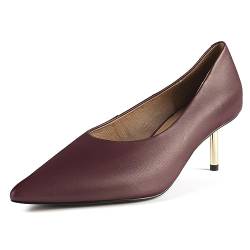 L37 HANDMADE SHOES Damen Damenpumps I High Heels I Naturleder I Handgefertigte Schuhe I Einzigartiger Stil I Deja Vu Pump, Bordeaux, 39 EU von L37 HANDMADE SHOES