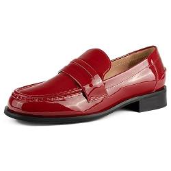 L37 HANDMADE SHOES Damen Lackleder I Handgefertigte Schuhe I Einzigartiger Stil I Good Advice Loafer, Red, 36 EU von L37 HANDMADE SHOES