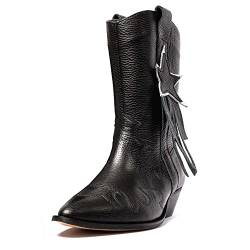 L37 HANDMADE SHOES Damen NO Stress Western Boot, Black/Silver, 39 EU von L37 HANDMADE SHOES