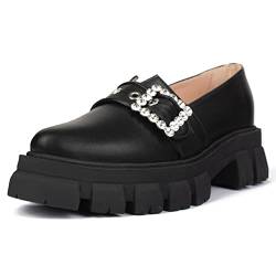 L37 HANDMADE SHOES Damen Shine ON You Crazy Diamond Loafer, Black, 38 EU von L37 HANDMADE SHOES