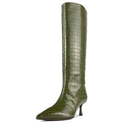 L37 HANDMADE SHOES Damen Somebody Told ME Knee High Boot, Green, 39 EU von L37 HANDMADE SHOES