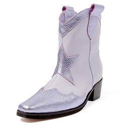 L37 HANDMADE SHOES Damen Stiefel I Cowboystiefel I Wildleder I Lederfutter I Handgefertigte Schuhe I Sky Full of Stars I Western Boot, Lilac, 39 EU von L37 HANDMADE SHOES