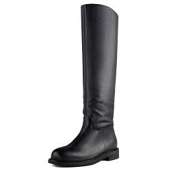 L37 - Stiefel Damen Mr Jones Maxi, Knee High Boots, Glattleder, Damen Stiefeletten, Flache Stiefel, Handgefertigte Schuhe, Einzigartiger Stil, Bequem und Elegant von L37 HANDMADE SHOES