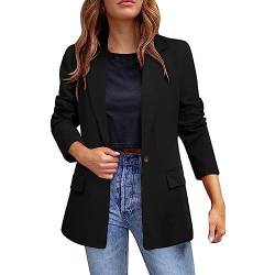 L9WEI Damen Lang Ärmel Freizeit Business Jacke Herbst Casual Blazerjacke Frauen Einfarbige Revers Blazerjacke von L9WEI