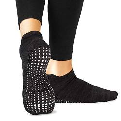LA Active Stoppersocken Damen & Herren Socken - Rutschfeste Yoga Socken - ABS Barfuß Socken - Warme Antirutsch-Socken mit Noppen für Sport, Schwangerschaft, 44-47 - Schwarz - 1 Paar von LA Active