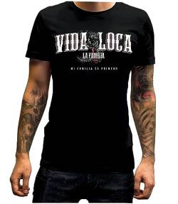 LA FAMILIA VIDA LOCA, "Be Careful who You Trust T-Shirt Mi Familia es Primero, schwarz oder weiß (Schwarz, L) von LA FAMILIA VIDA LOCA