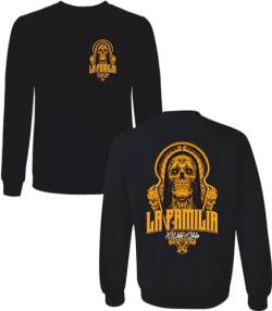 LA Familia ORIGINAL „Santa Muerte“ Sweatshirt; SCHWARZ ODER Weiss (Schwarz, 5XL) von LA FAMILIA VIDA LOCA