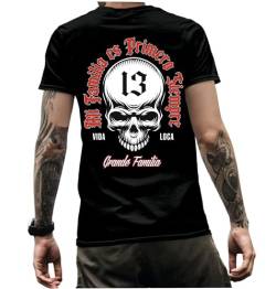 La Familia Original Skull, Totenkopf, Fun-Shirt, La Familia es Primero, die Familie zuerst (M, Schwarz) von LA FAMILIA VIDA LOCA