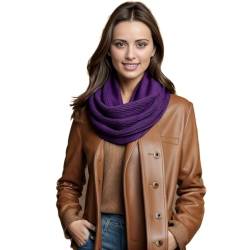 LA FERANI Damen Kaschmir Schal Halstuch Frühling Winter 185x65 Kaschmirschal Lila Pashmina stilvoll elegant Wollschal Wolle Uni Farbe Damenschal von LA FERANI