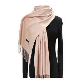 LA FERANI Damenschal Kaschmir Wollschal 180x90cm Klassisch eleganter Stil sanft kuschelig warm Schal Frauen Winter (Beige) von LA FERANI