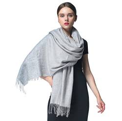 LA FERANI Damenschal Kaschmir Wollschal 180x90cm Klassisch eleganter Stil sanft kuschelig warm Schal Frauen Winter (Grau) von LA FERANI