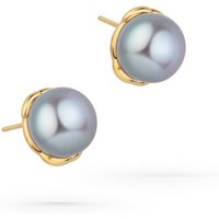 LA LARIS Paar Ohrstecker GREY PEARL, 925 Sterling Silber mit grauer Süßwasserperle von LA LARIS