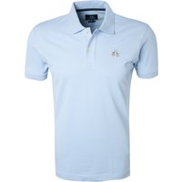 LA MARTINA Herren Polo-Shirt blau Baumwoll-Piqué Slim Fit von LA MARTINA