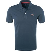 LA MARTINA Herren Polo-Shirt blau Baumwoll-Piqué Slim Fit von LA MARTINA