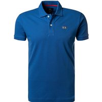 LA MARTINA Herren Polo-Shirt blau Baumwoll-Piqué Slim Fit von LA MARTINA