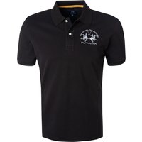 LA MARTINA Herren Polo-Shirt schwarz Baumwoll-Piqué von LA MARTINA