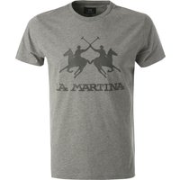 LA MARTINA Herren T-Shirt grau Baumwolle von LA MARTINA