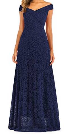 LA ORCHID Laorchid Damen cocktailkleid elegant Abendkleid Lang v Ausschnitt Kleid ärmellos ballkleid Partykleid Blau S(EU 36) von LA ORCHID